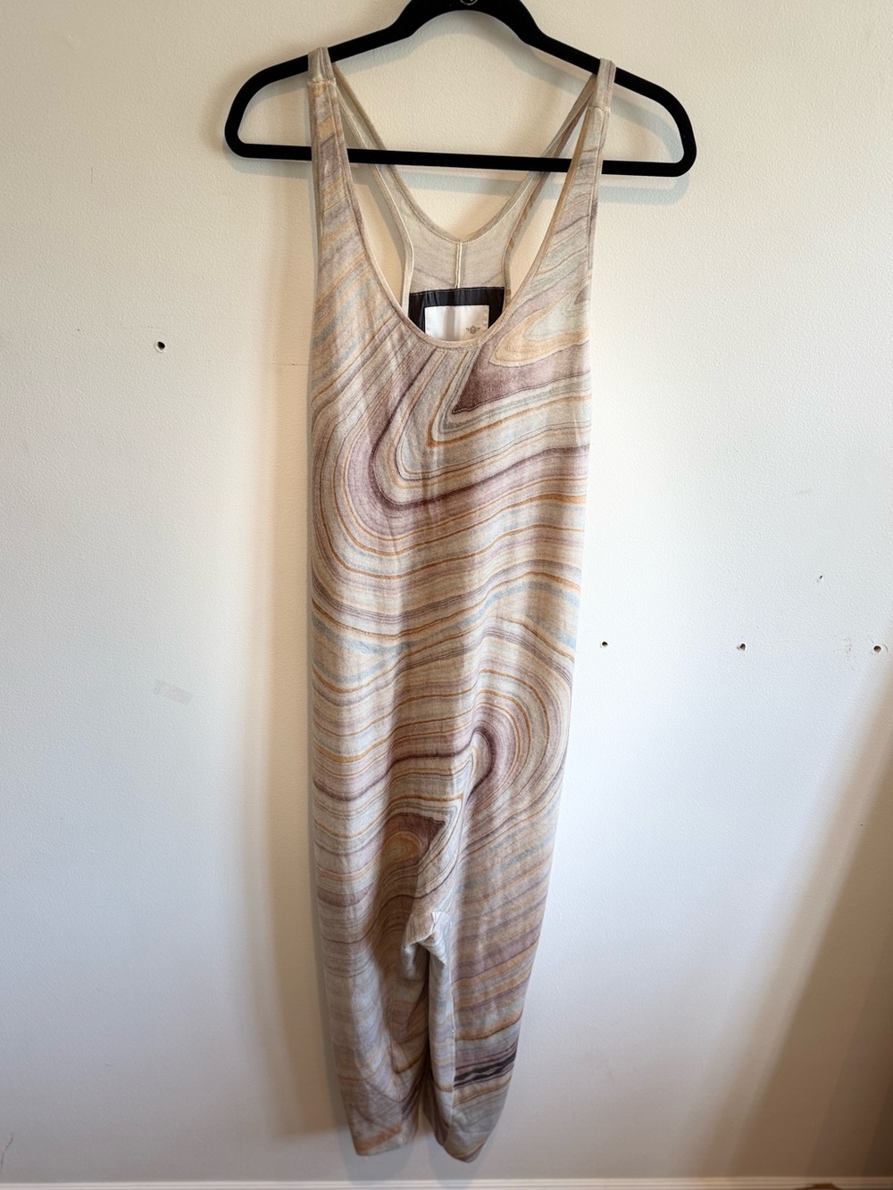 Burning Torch Marble-Print Jumpsuit 100% Cashmere Size Medium Loungewear
